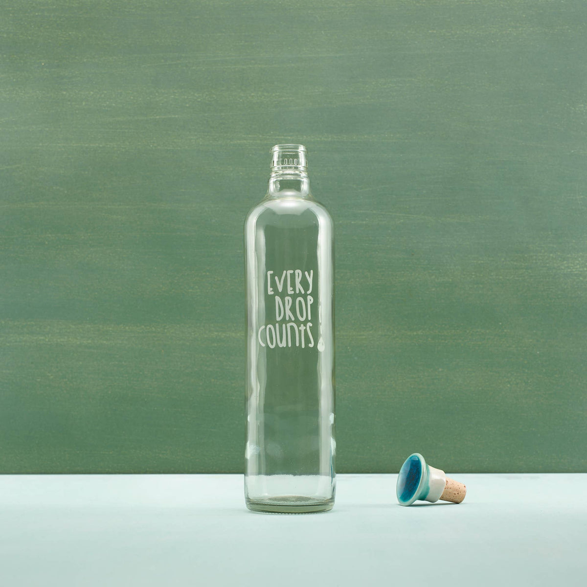 Drop Glass Water Bottle with Ceramic Stopper-750 ML