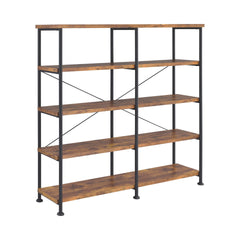 Antique Nutmeg and Black Double-Wide Bookcase