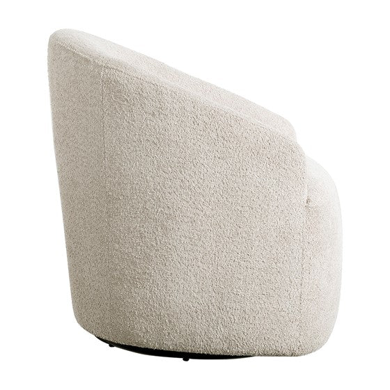 Upholstered 360 Degree Swivel Chair Cream See below