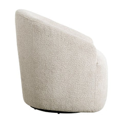 Upholstered 360 Degree Swivel Chair Cream See below