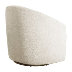 Upholstered 360 Degree Swivel Chair Cream See below