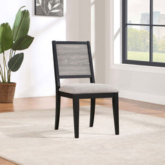 Dutchie Grey and Black Upholstered Dining Side Chair (Set of 2)
