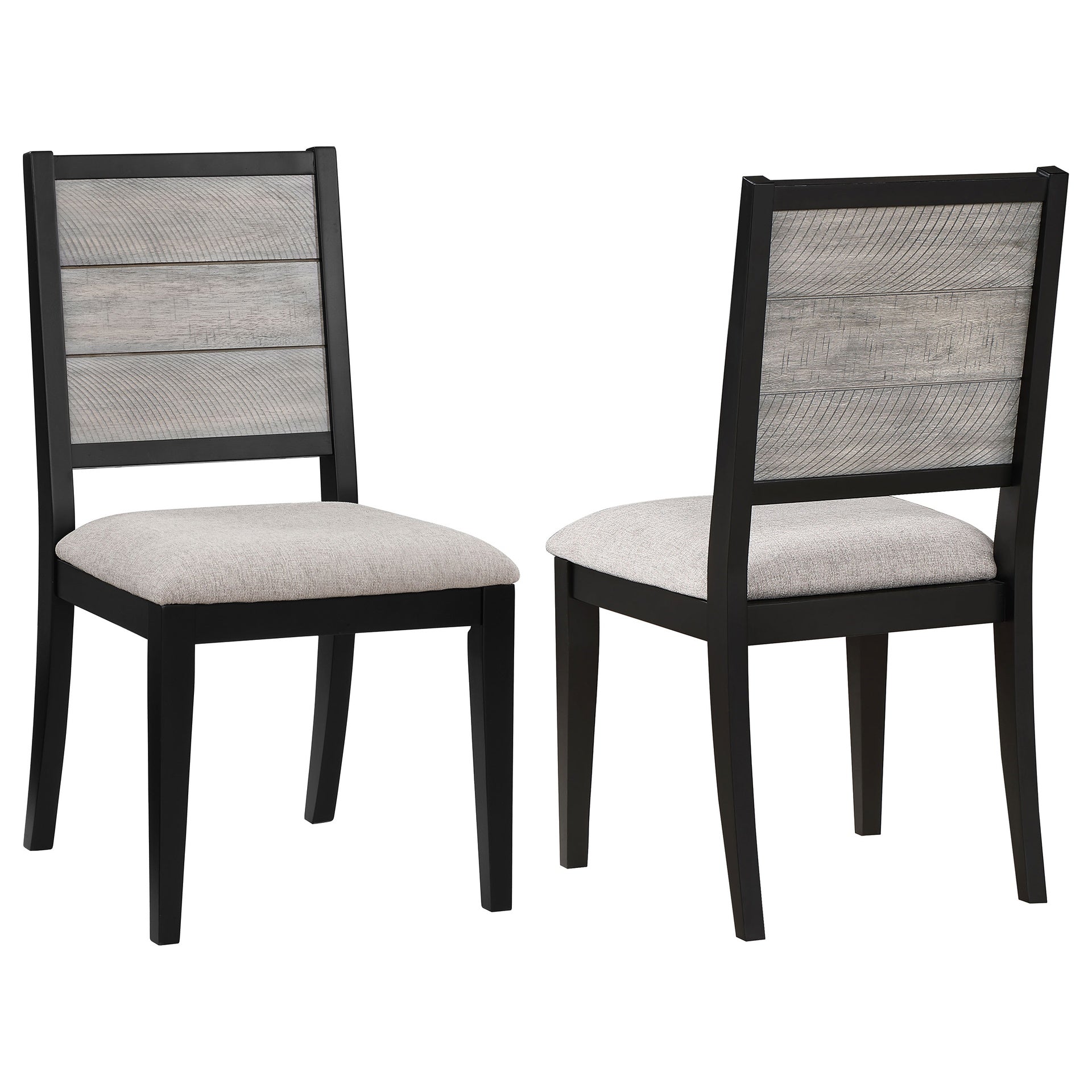 Dutchie Grey and Black Upholstered Dining Side Chair (Set of 2)