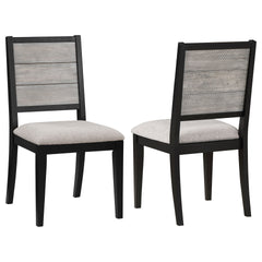 Dutchie Grey and Black Upholstered Dining Side Chair (Set of 2)
