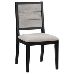 Dutchie Grey and Black Upholstered Dining Side Chair (Set of 2)