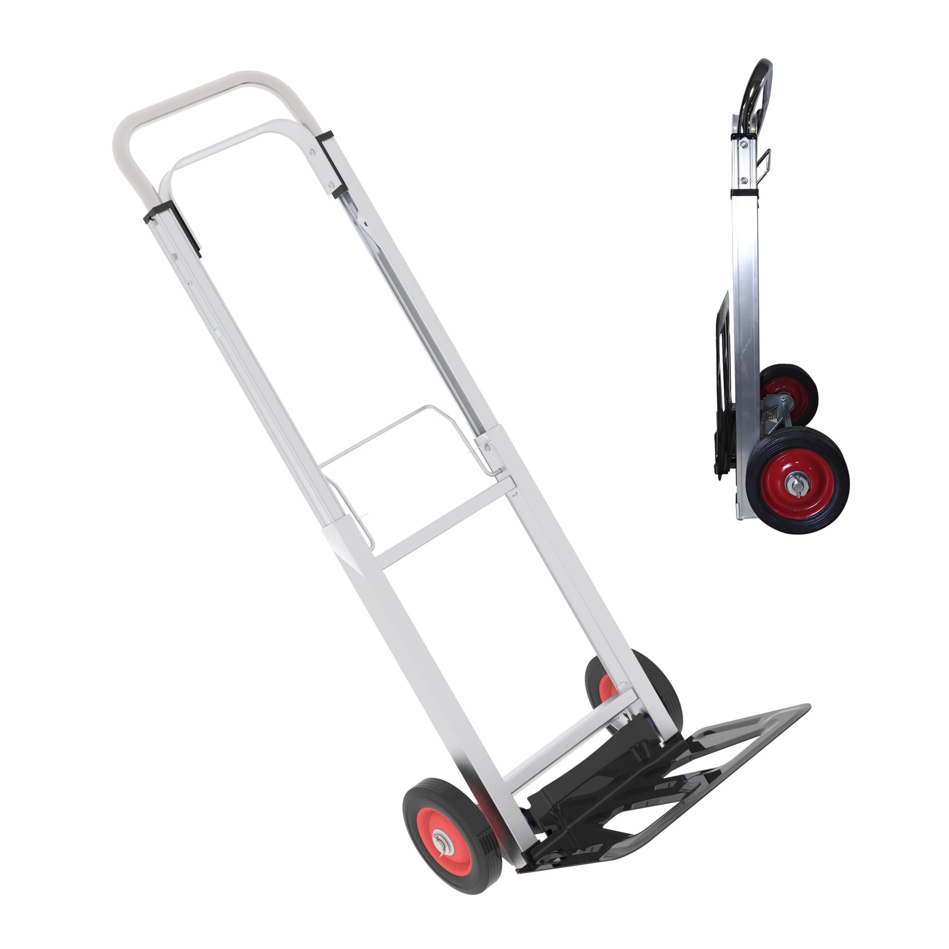 Folding Hand Truck Heavy Duty Foldable Dolly Cart with Wheels, Aluminum Collapsible Hand Cart Portable with Telescoping Handle