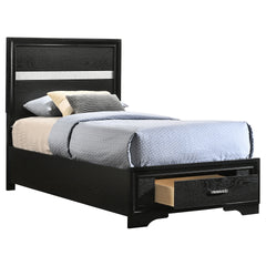 Urbana Black Twin Storage Panel Bed