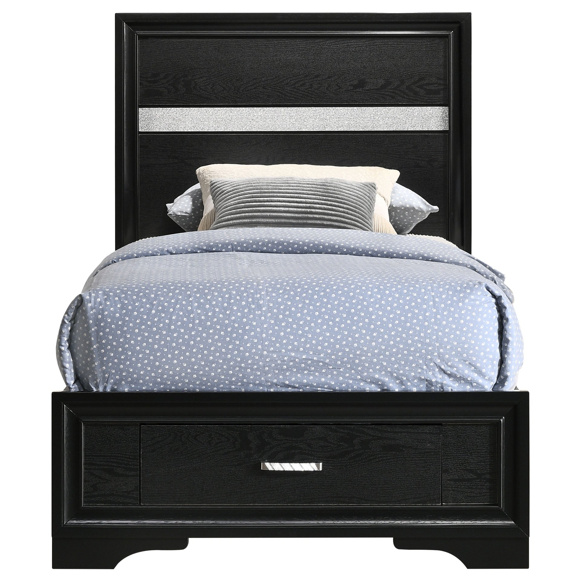 Urbana Black Twin Storage Panel Bed