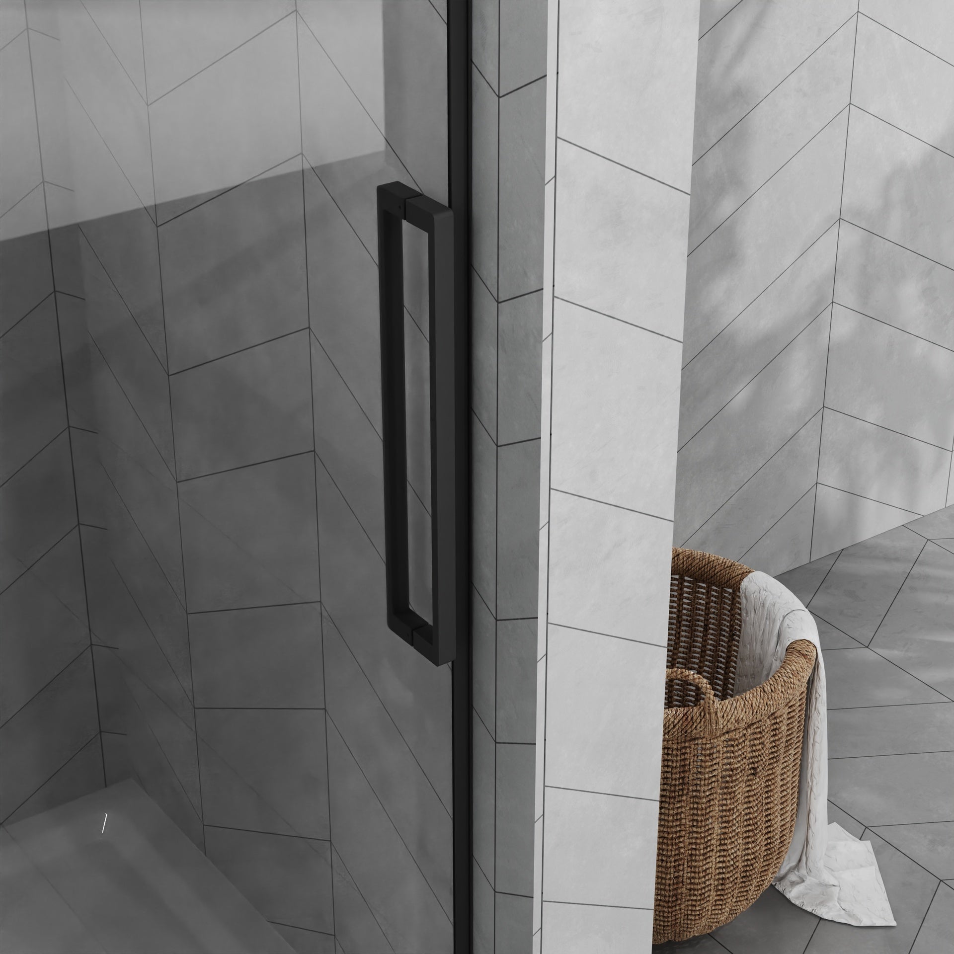 Goodyo 48"x72" Frameless Sliding Shower Door Combo w/ 48"x32" White Acrylic Shower Base, 1/4" (6mm) Tempered Glass Door, Stainless Steel Hardware, Matte Black