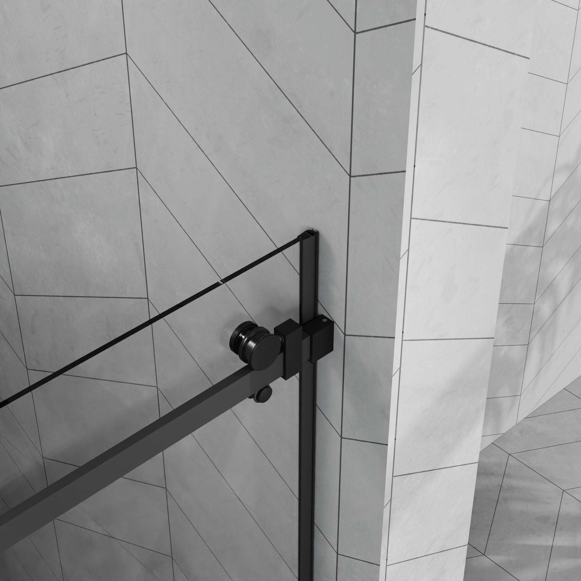 Goodyo 48"x72" Frameless Sliding Shower Door Combo w/ 48"x32" White Acrylic Shower Base, 1/4" (6mm) Tempered Glass Door, Stainless Steel Hardware, Matte Black