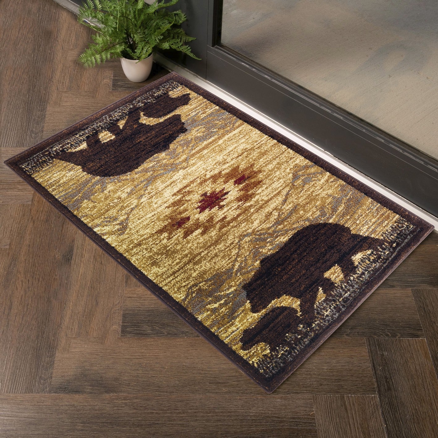 Nature's Nest GC_CBL3006 Multi 2 ft. 7 in. x 7 ft. 3 in. Lodge Area Rug