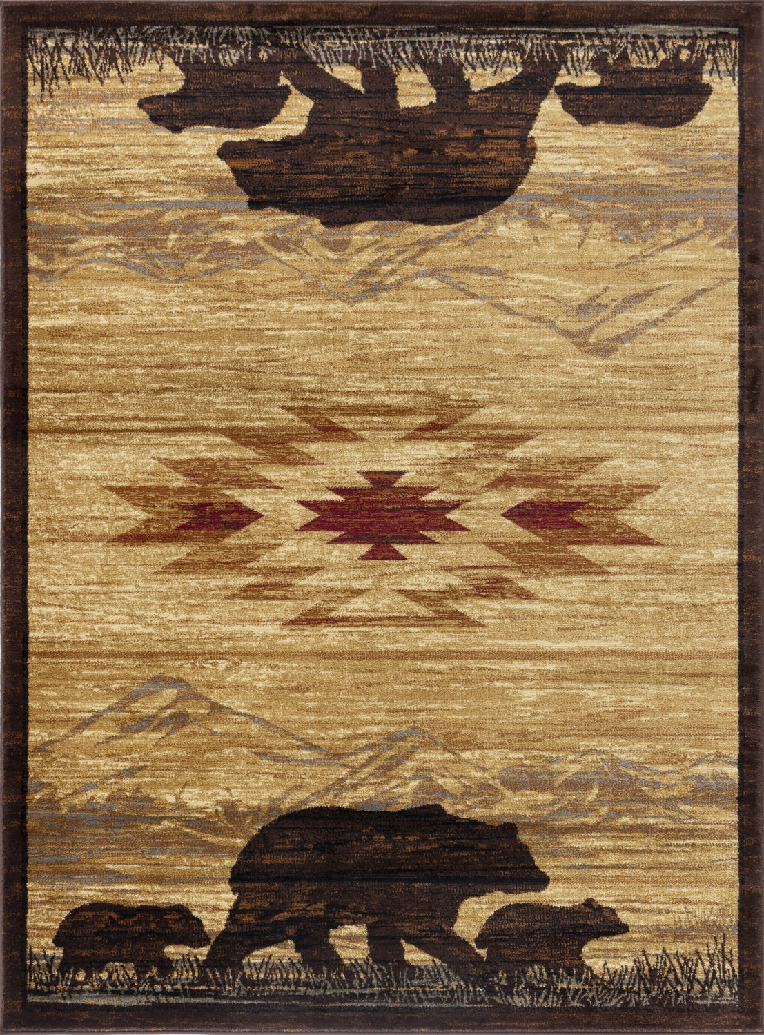 Nature's Nest GC_CBL3006 Multi 2 ft. 7 in. x 7 ft. 3 in. Lodge Area Rug