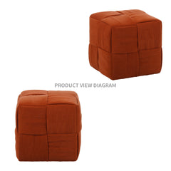 Ottoman Foot Rest Soft and Comfortable Ottoman Square Corduroy Woven Design Sofa Stool (Brown)