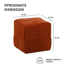 Ottoman Foot Rest Soft and Comfortable Ottoman Square Corduroy Woven Design Sofa Stool (Brown)