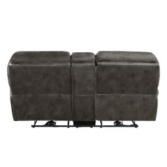 Plush Modern Design Living Room Power Reclining Loveseat Gray Microfiber Upholstery USB port Solid Wood Frame Furniture 1pc