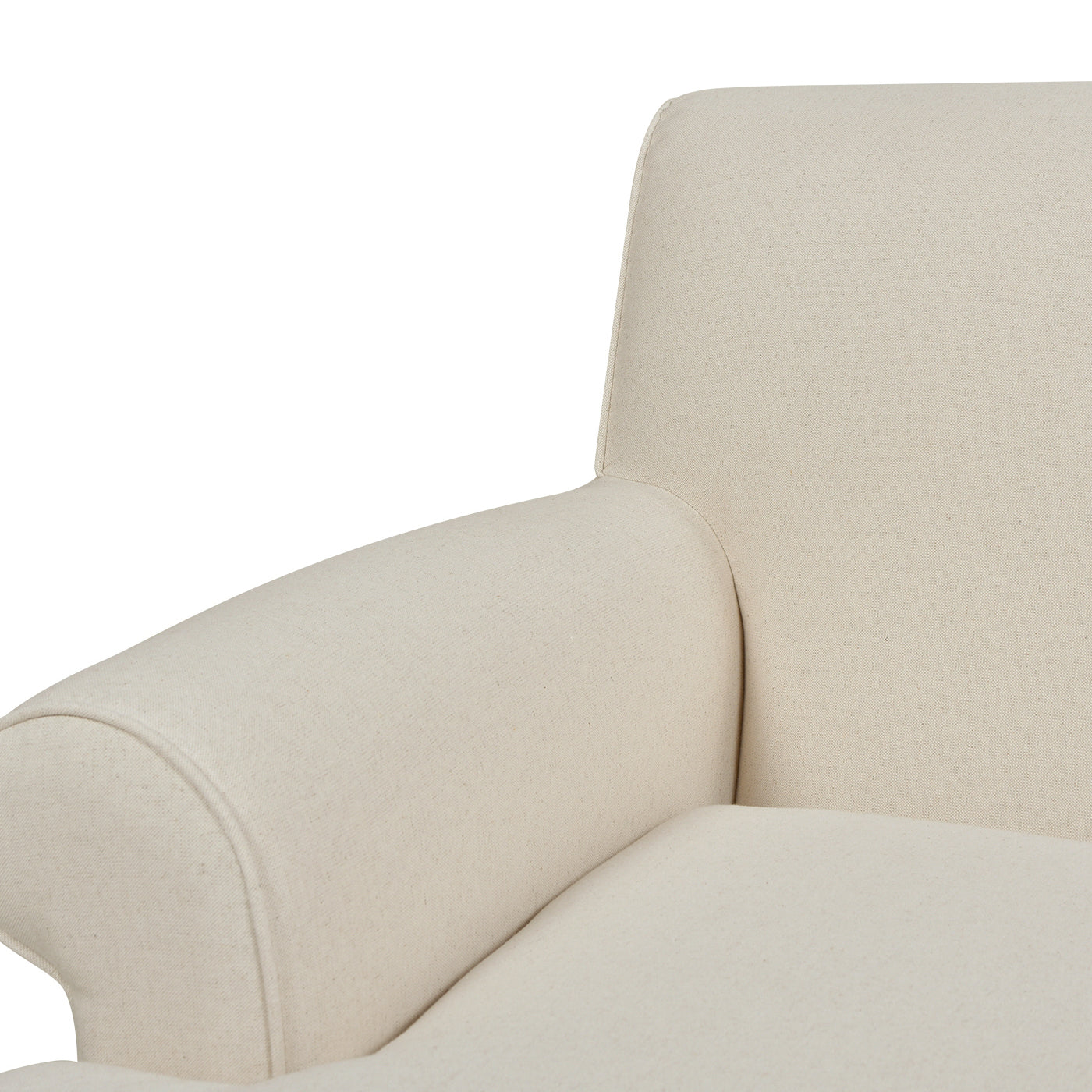 Alana 38" Lawson Accent Arm Chair Metal Casters, Light Beige Linen