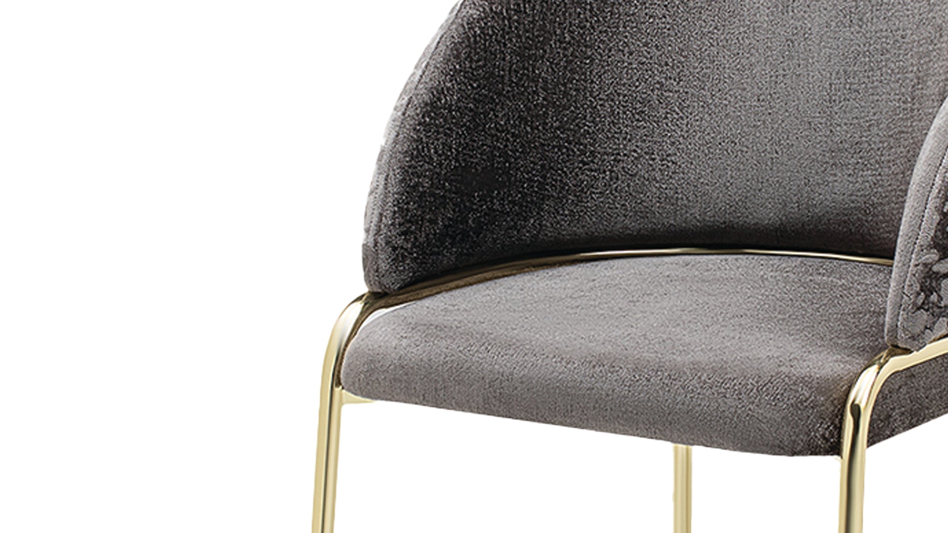 Onyx Modern Style 2PC Chairs made with Velvet fabric and Gold coated metal  Legs -Dark Gray