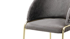 Onyx Modern Style 2PC Chairs made with Velvet fabric and Gold coated metal  Legs -Dark Gray