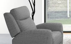 Contemporary Style Manual Recliner High Density Foam Contour Arms Wide Seat Gray Finnish Primary Living Room