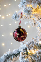 D4.7" Christmas Ball Ornaments, Glass Decorative Hanging Ball Christmas Tree Ornaments for Holiday Party Decorations, Set of 4