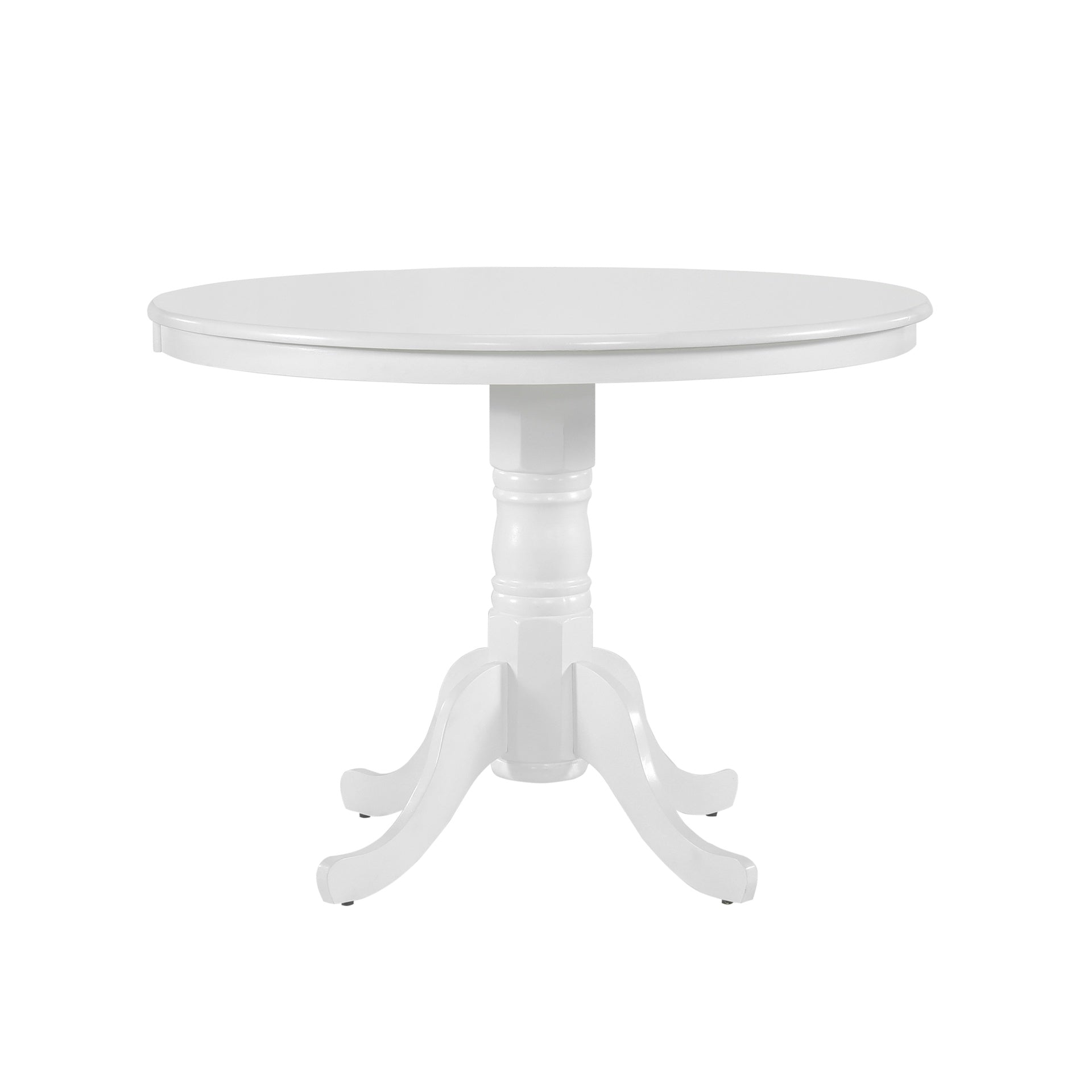 White Finish 5pc Round Dining Table Set with 4 Windsor Chairs Farmhouse Style Wooden Furniture Casual Dining Kitchen Breakfast Nook