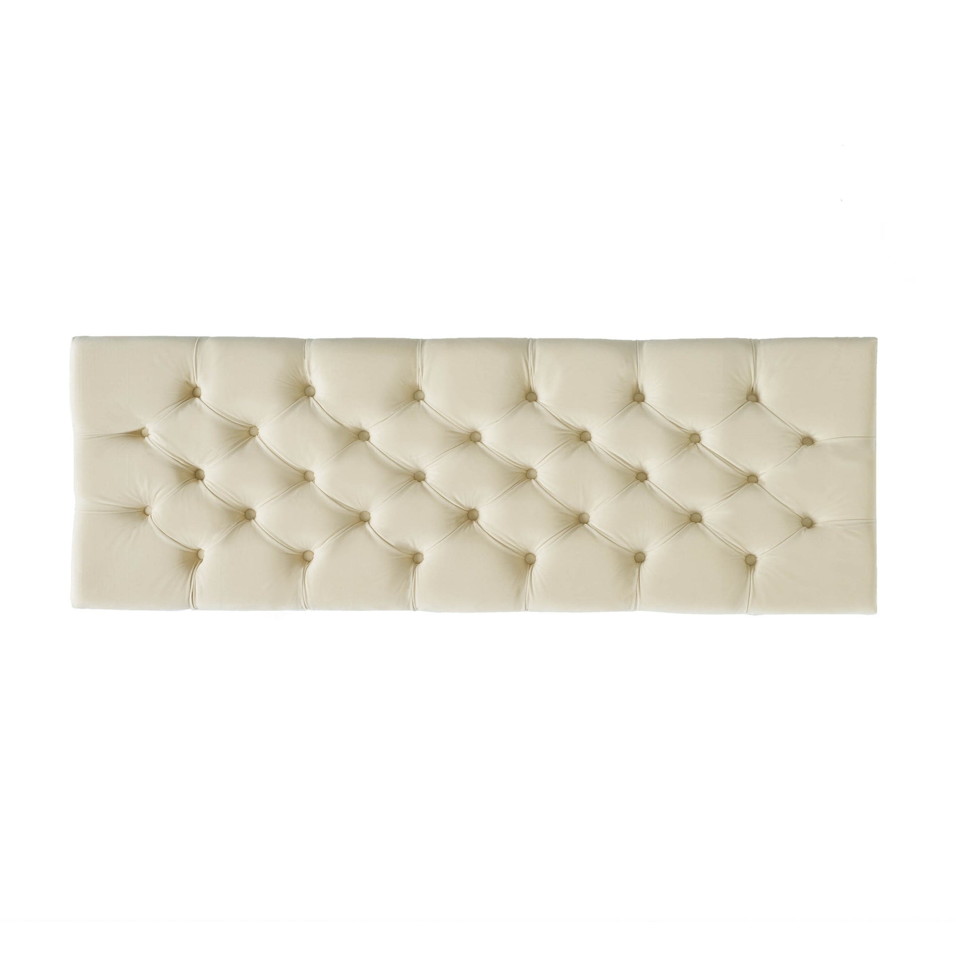Button - Tufted and Diamond - Stitched Storage Ottoman, Beige