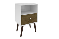 Nightstand in White and Rustic Brown
