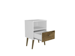 Nightstand in White and Rustic Brown
