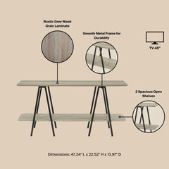 Console Table in Rustic Gray