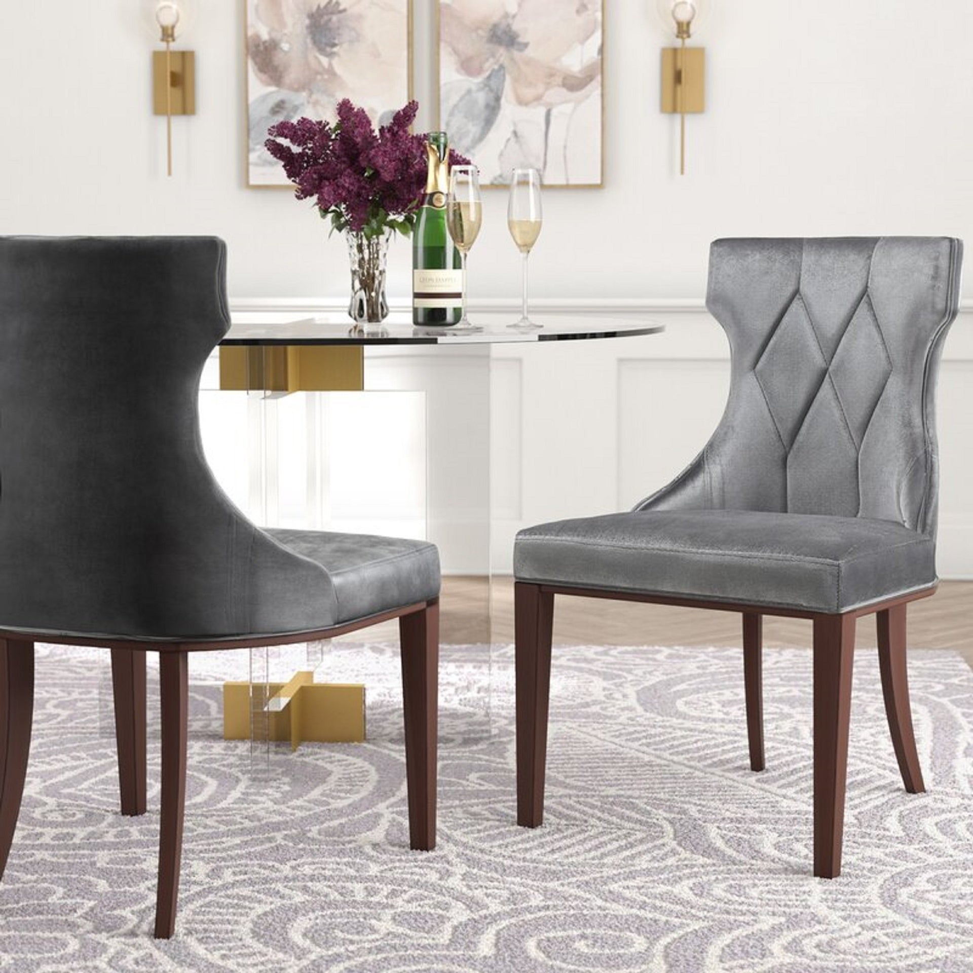 Dining Chair - Set of 2 in Gray