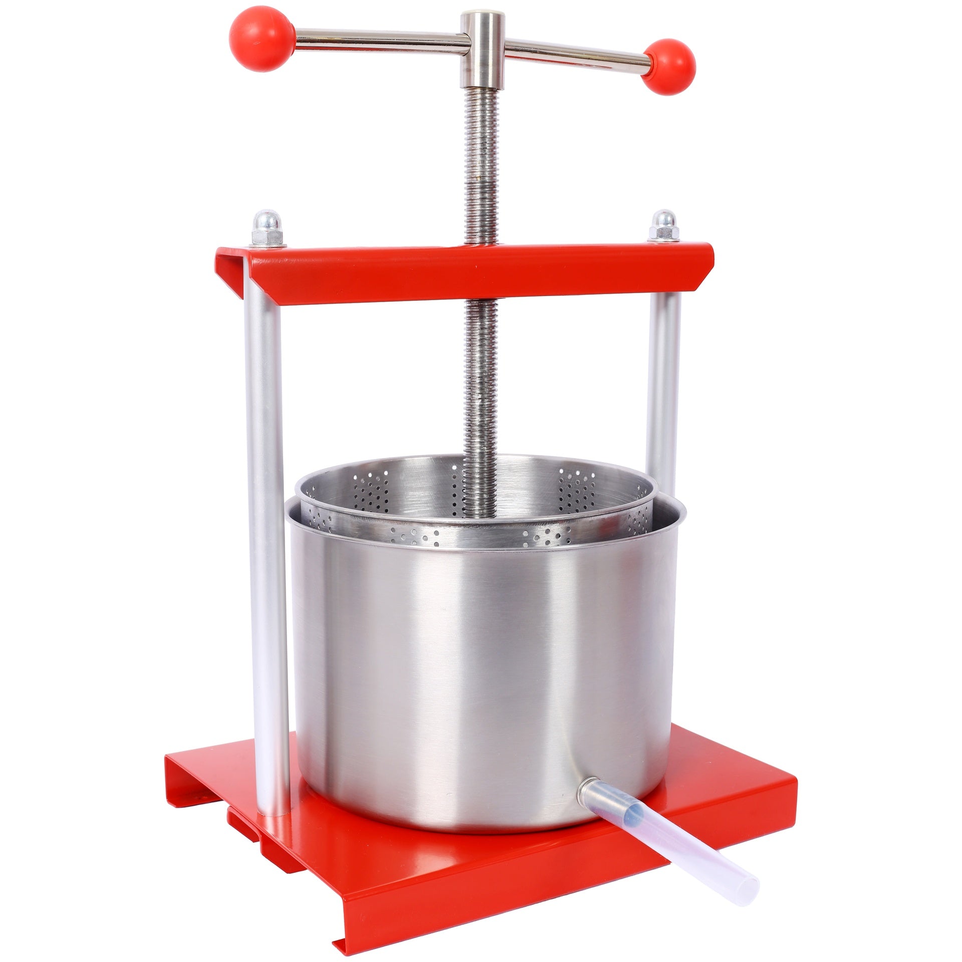 Fruit Wine Manual Press - 0.53 Gallon Stainless Steel Barrels Press Machine for Juice, Vegetable,Wine,Olive Oil
