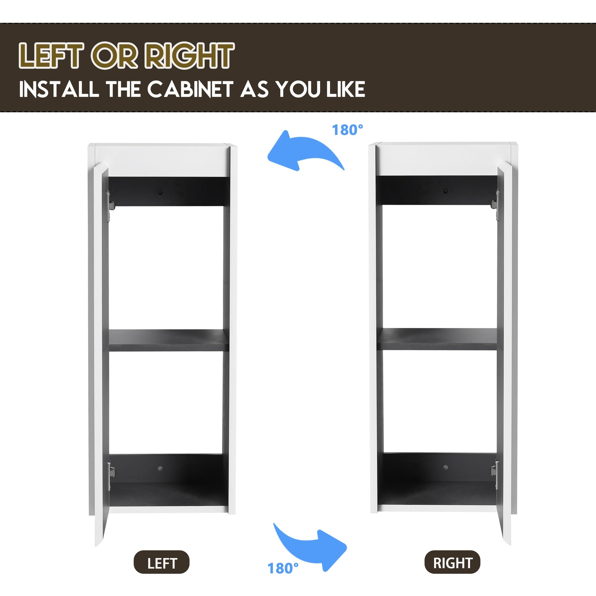 12" Bathroom Side Cabinet,Soft Close Doors,Float Mounting Design,(KD-Packing)