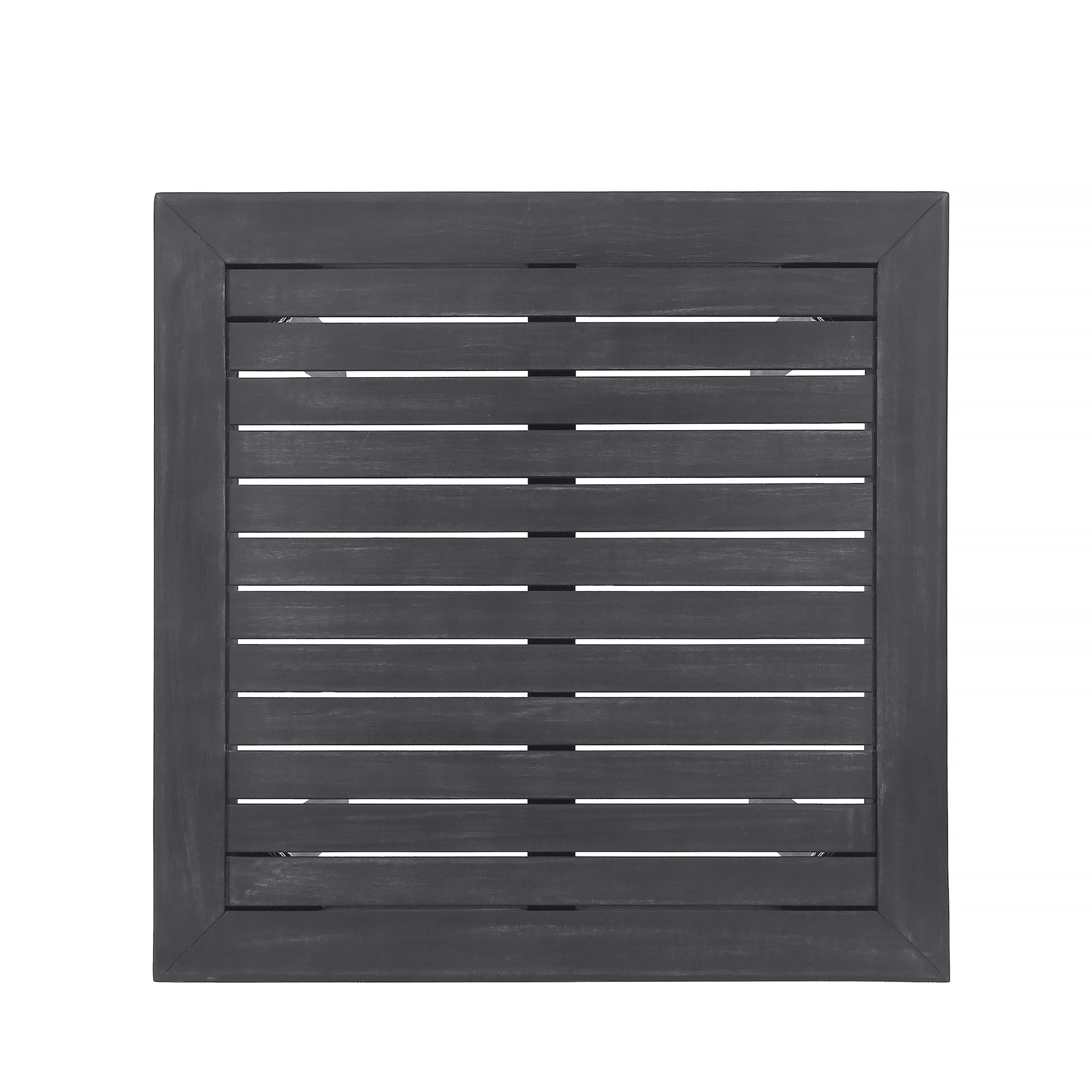 Outdoor Minimalist Acacia Wood Square Bar Table - Dark Gray