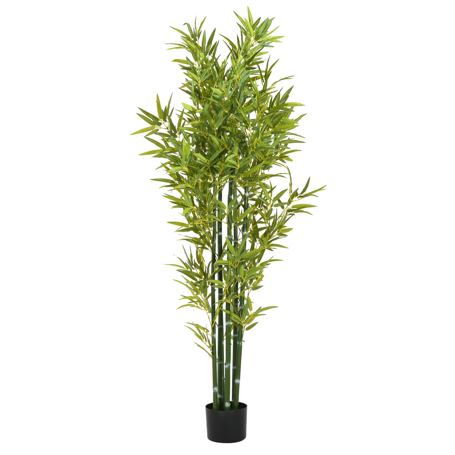 72" Artificial Bamboo with Black Plastic Pot, Set of 2