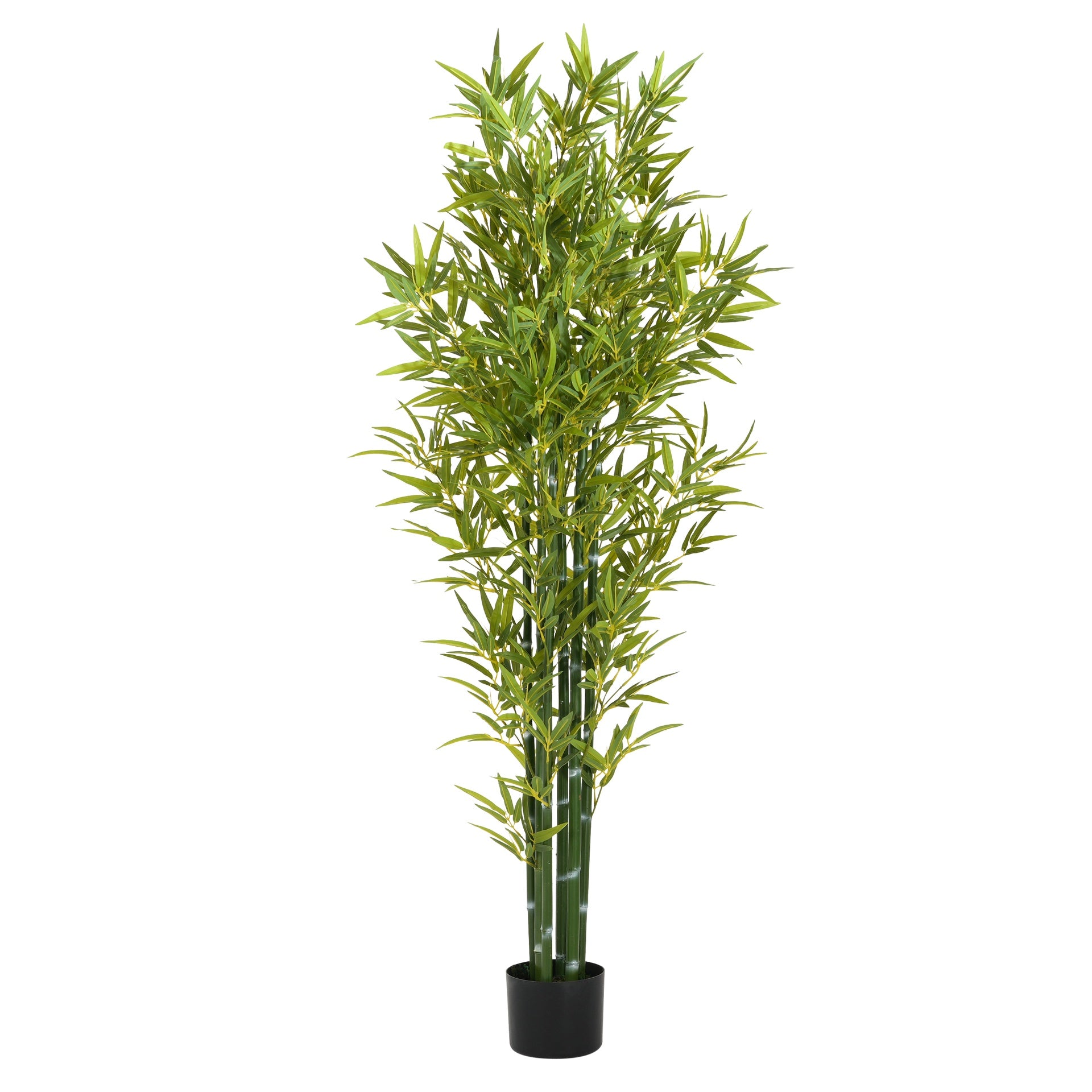 72" Artificial Bamboo with Black Plastic Pot, Set of 2