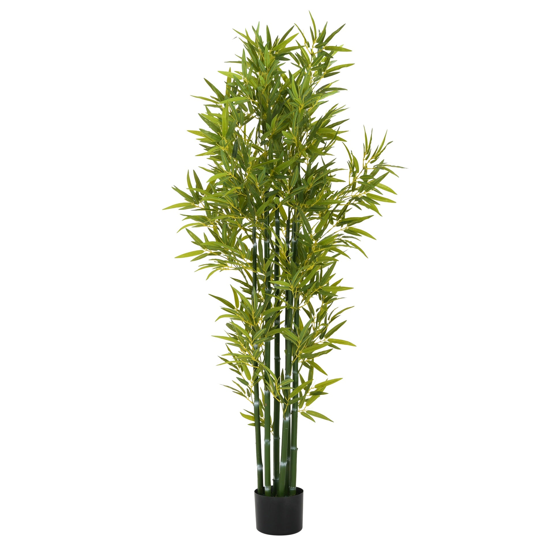 72" Artificial Bamboo with Black Plastic Pot, Set of 2