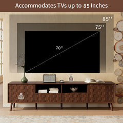 78inch Modern TV Stand for TVs up to 85 inches for Living Room, Entertainment Center with Solid Wood Legs, Drawers and Cable Management