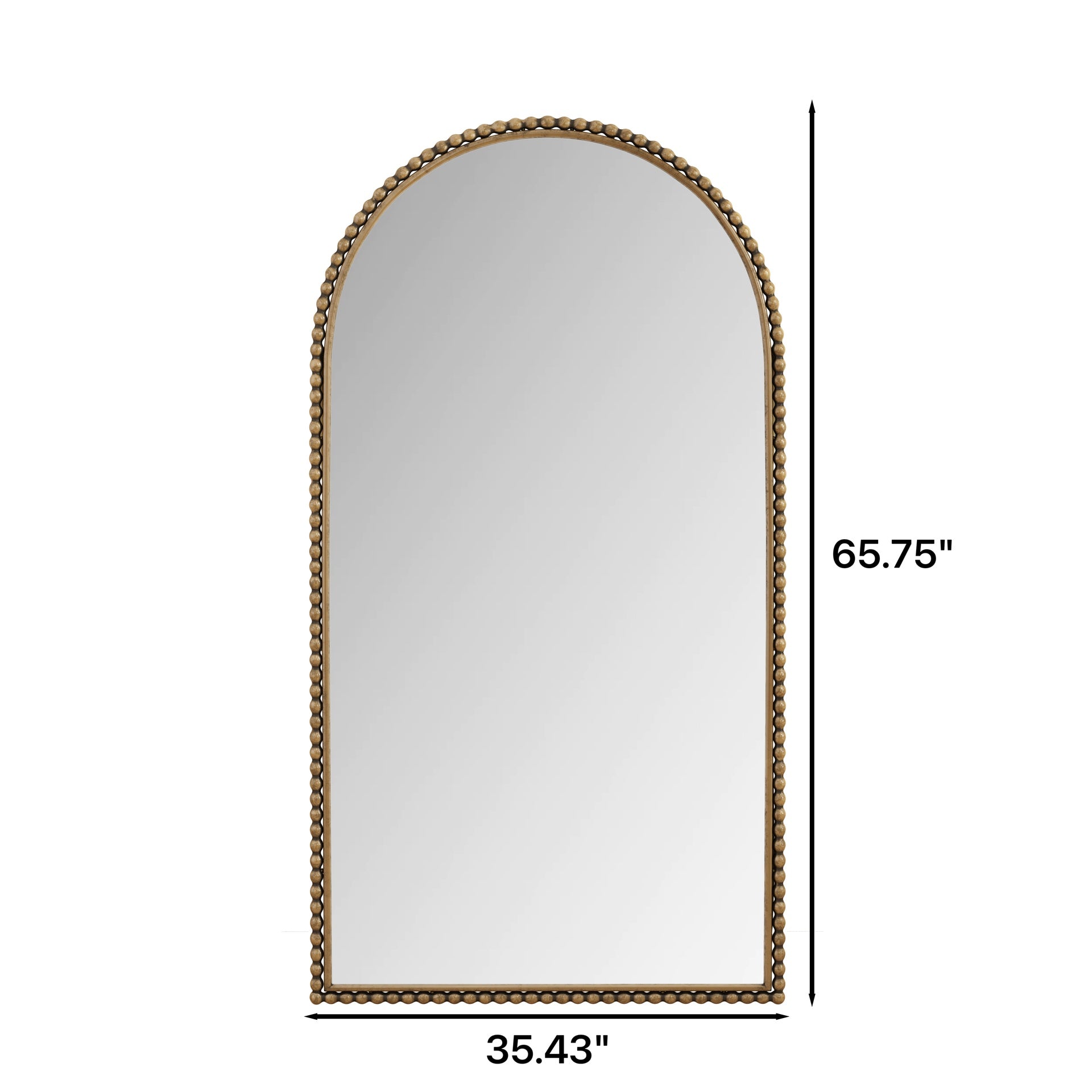 Iron Arch Retro Full Length Mirror With Supporting Feet, For Living Room, Bedroom (Gold)