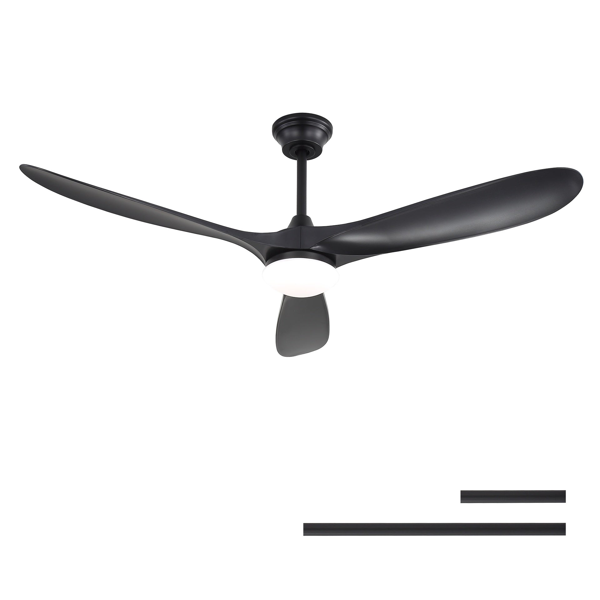 60 Inch Smart Ceiling Fan with Lights 2 Downrods, 3 ABS Fan Blades, Reversible Quiet Dc Motor For Indoor Bedroom Farmhouse