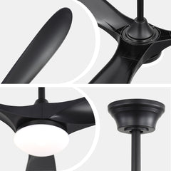 60 Inch Smart Ceiling Fan with Lights 2 Downrods, 3 ABS Fan Blades, Reversible Quiet Dc Motor For Indoor Bedroom Farmhouse