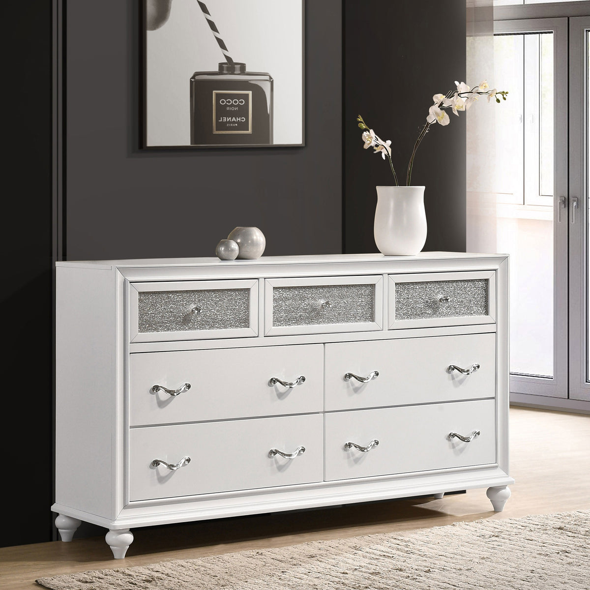 Randall White 7-drawers Dresser