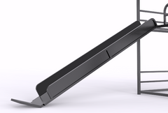 Metal Full Size Loft Bed with Slide and Ladder,  Black
