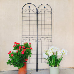 4 Pack Metal Garden Trellis for Climbing Plants Outdoor 86.7'' x 19.7'' Rustproof Plant Support Rose Trellis Netting Trellis Black