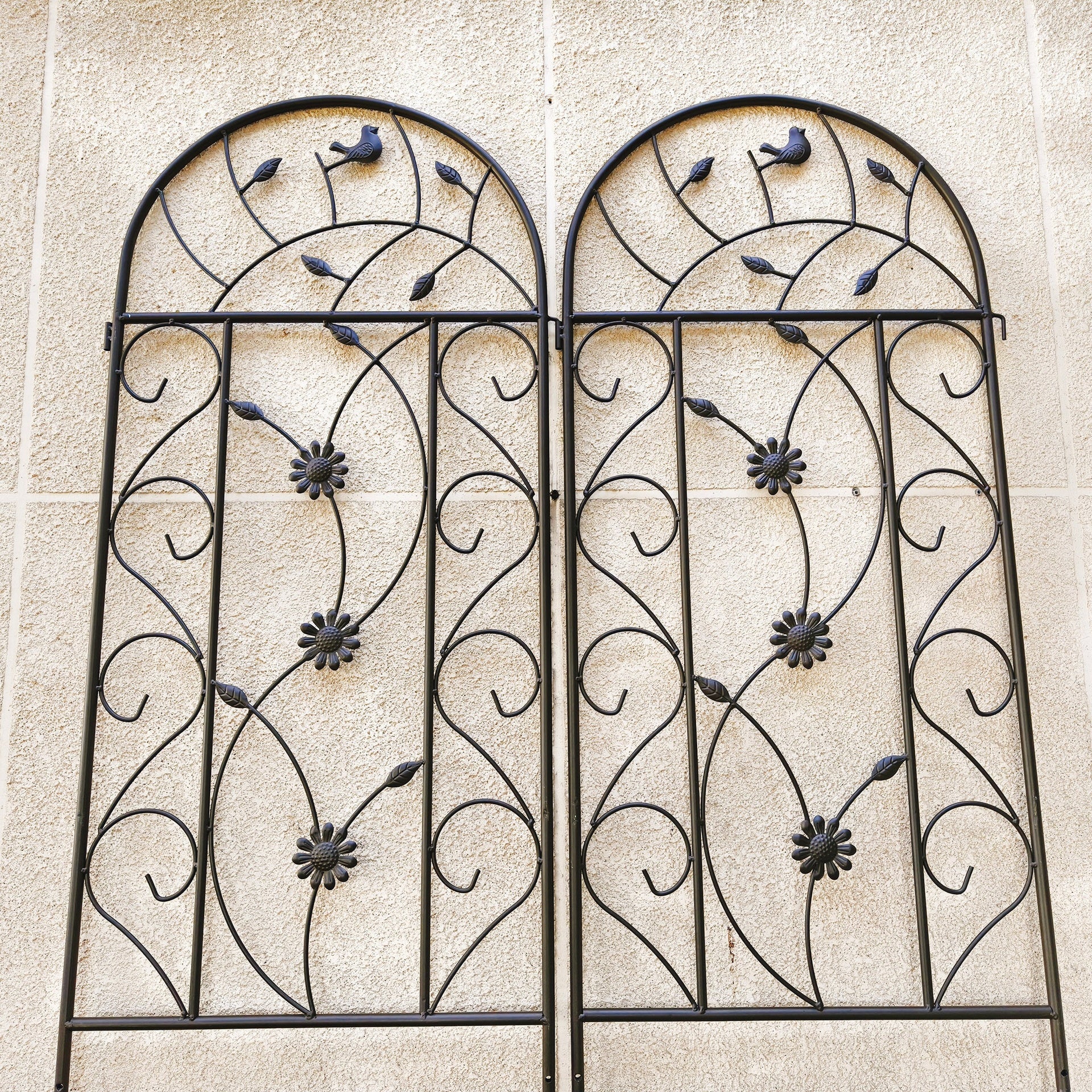 2 Pack Metal Garden Trellis 86.7" x 19.7" Rustproof Trellis for Climbing Plants Outdoor Flower Support Brown