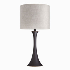 Lenuxe 24" Contemporary Metal Table Lamp in Oil Rubbed Bronze with Natural Linen Shade from Grandview Gallery by LumiSource - Set of 2