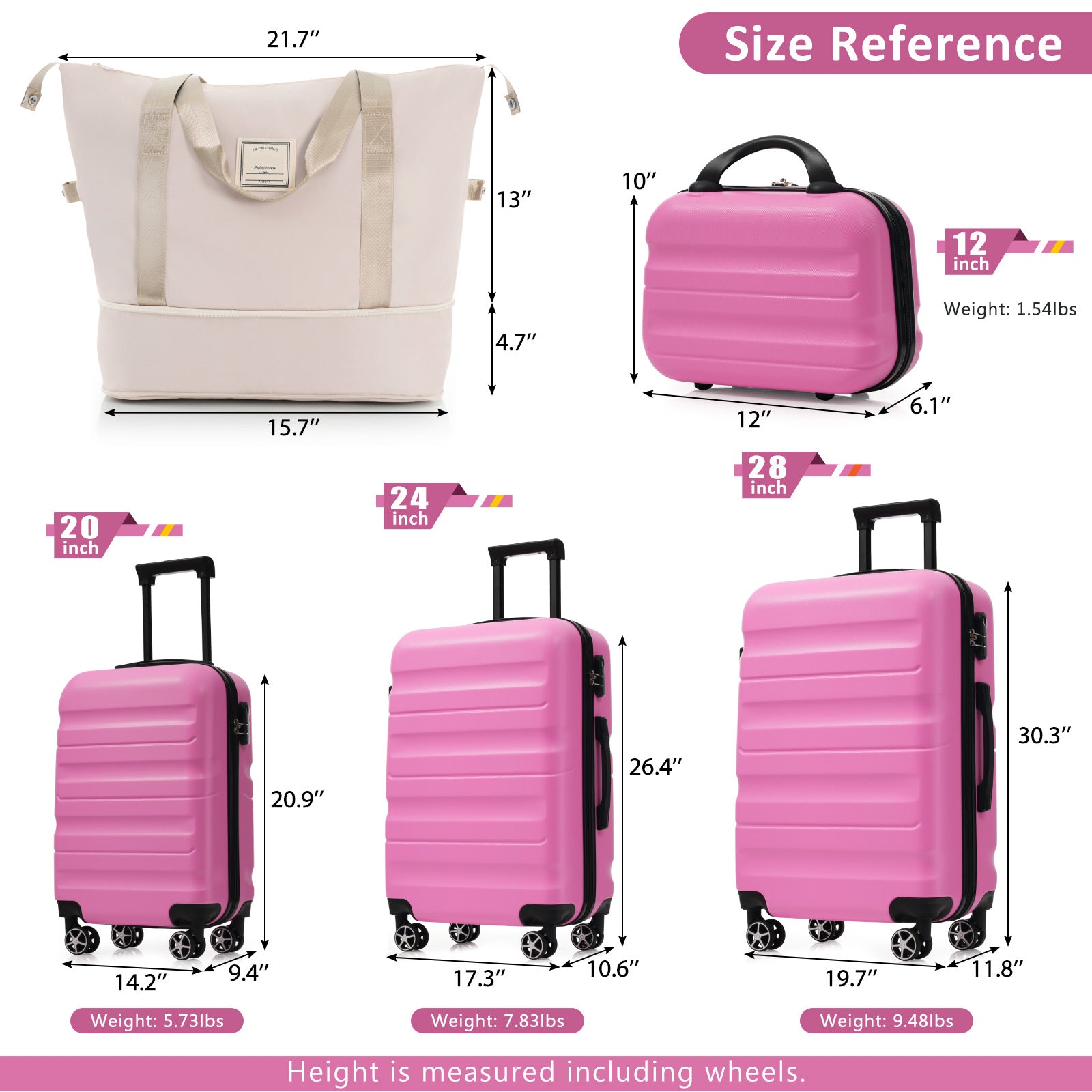 Hardshell ABS Luggage Set - Lightweight & Durable Suitcases with Dual Spinner Wheels, Carry-On & Check-In Sizes for Travel & Business