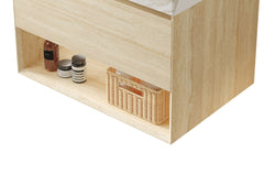 FRIGGA 30" Wall-Mounted Cabinet with One Drawer and Open Shelf, NO Countertop and Basin, NO Faucet and Drain, Travertine Texture Finish