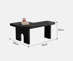 Modern Black Wooden Nesting Coffee Table Set, 70.86" Extendable Splicing Center Table for Living Room, Space - Saving Accent Furniture with Smooth Surface