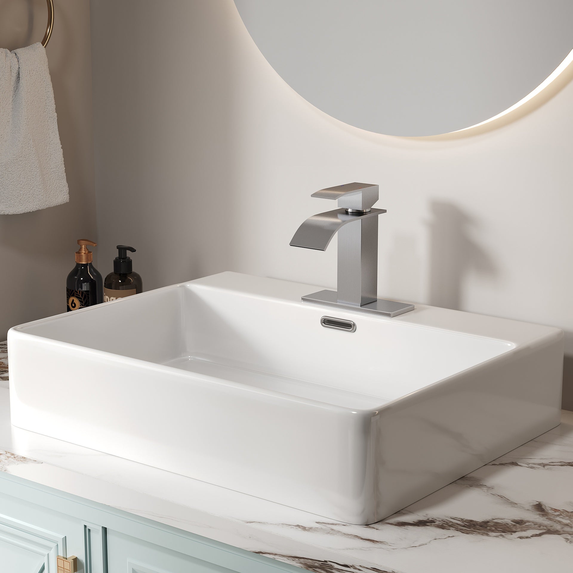Bothwa Home 6" CUPC Certified Harlow Single Handle Bathroom Sink Faucet (Brushed Nickel Finish)