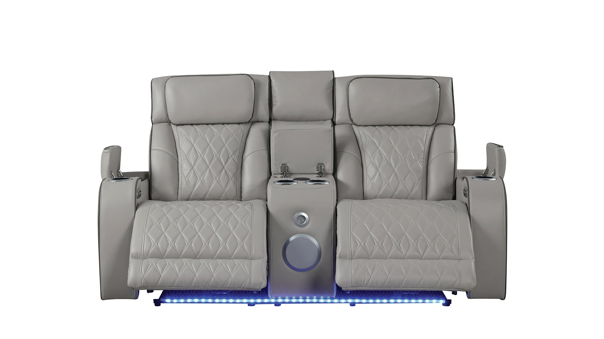 Fortuner Modern Style Upholstery Recliner 3PC Livingroom Set Made with Wood & Massage Function Included-Gray (NJ Inventory)